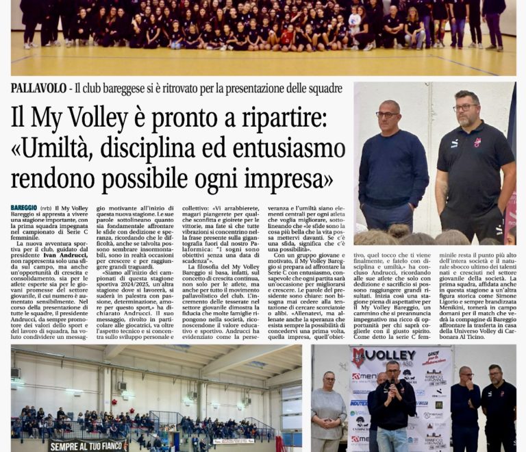 Il My Volley è pronto a ripartire!